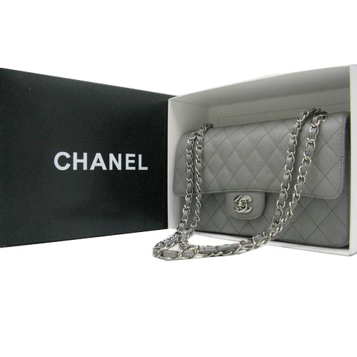 Geantă Chanel Classic Flap Series 2.55 Model Cannage Original CHA1112 Gri