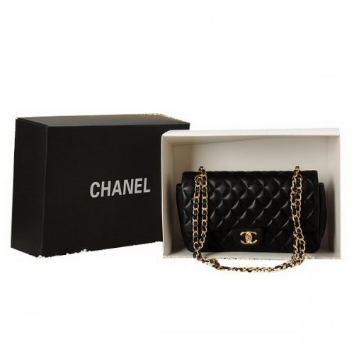 Geantă Chanel Classic Flap Series 2.55 din piele originală CHA1112 neagră