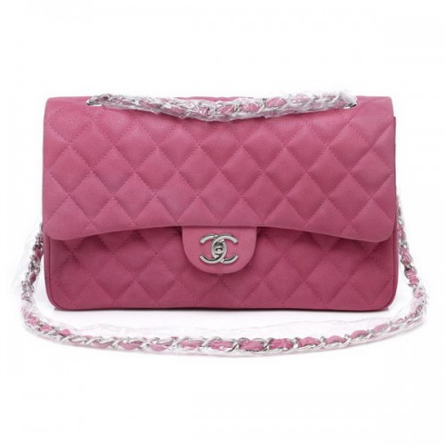 Geantă Chanel Classic Flap Series 2.55 Suede Original Cannage Pattern CHA1112 Rosy