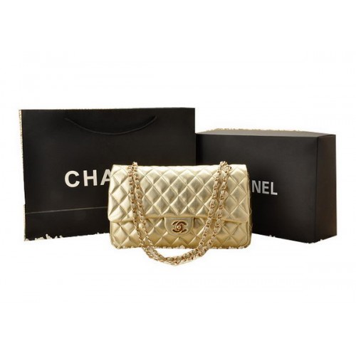 Geantă Chanel Classic Flap Series 2.55 din piele de oaie CHA1112 aurie