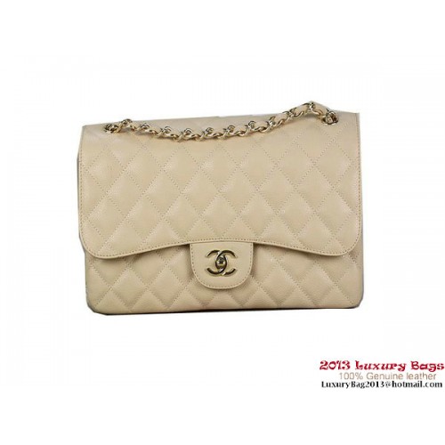 Geantă Chanel Classic Flap Apricot cu modele originale Cannage din piele aurie