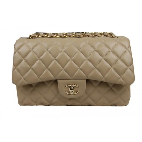 Geantă Chanel Classic Flap Apricot Piele Originală CF1113 Auriu