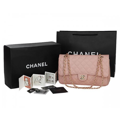 Geantă Chanel Classic Flap Pattern Cannage CHA1113 Roz