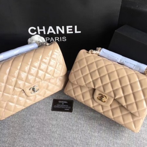Geantă Chanel Classic Flap din piele originală A1113 Caisă