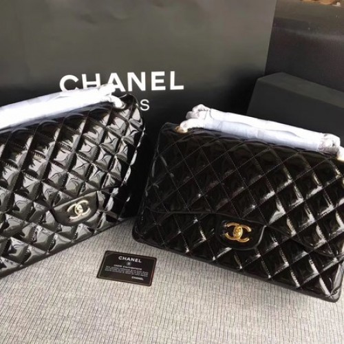Geantă Chanel Classic Flap din piele originală A1113 neagră