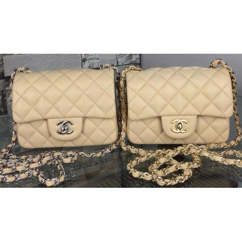 Geantă Chanel Classic Flap din piele de oaie originală A5171 Caisă