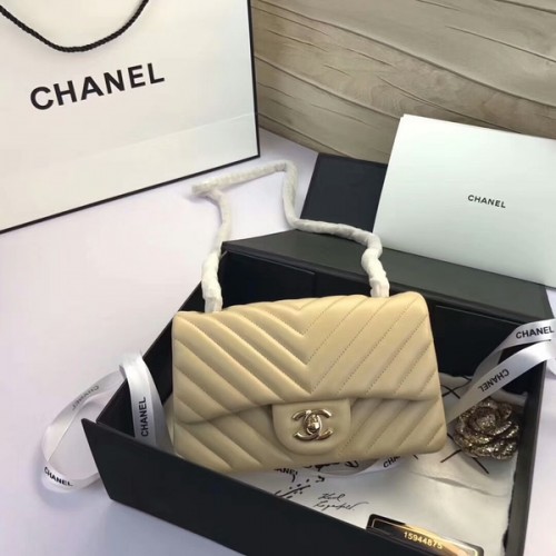 Genți Chanel Classic Flap, piele de oaie originală Camel, 1116, auriu