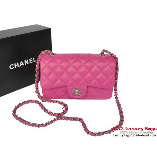 Genți Chanel Classic Flap Rose Original Sheepskin Leather A1116 Silver