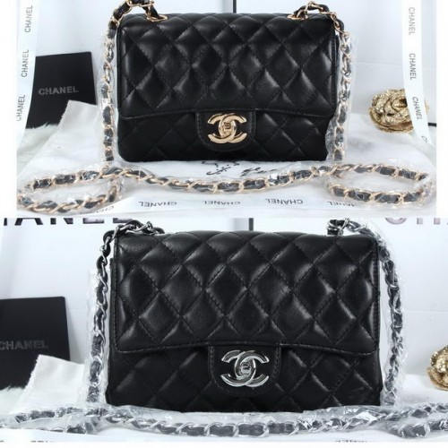 Genți Chanel Classic Flap din piele de oaie A1116 Negru