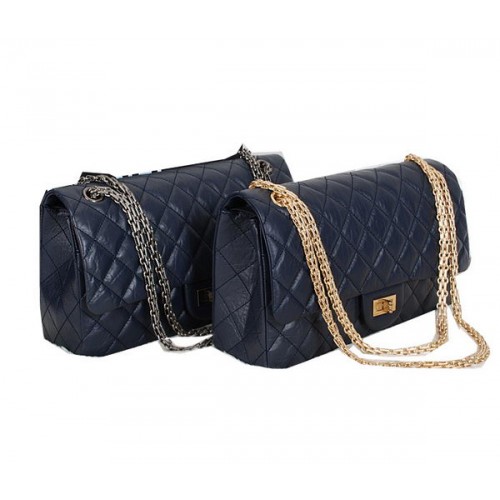 Genți de umăr Chanel Classic Flap A226 Albastru Original din piele de oaie