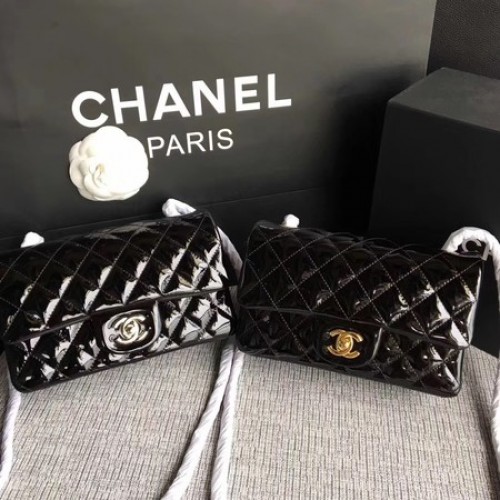 Geantă Chanel Classic Flap mini din piele originală A1117 neagră