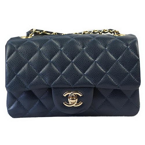 Geantă Chanel Classic MINI cu clapă, model Royal Cannage CF1119, aurie