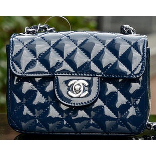 Geantă Chanel Classic MINI cu clapă Royal Leather A1115 Argintiu