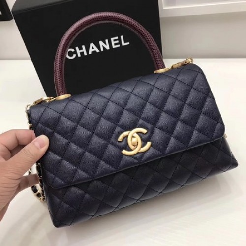 Geantă Chanel Classic Roșie cu Mâner Superior Royal Original din Piele A92991 Aurie