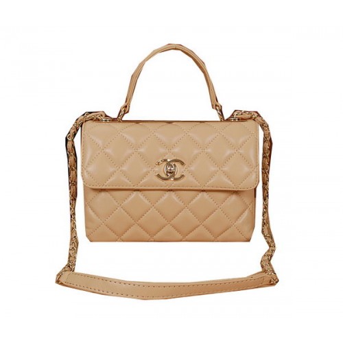 Geantă Chanel Classic Top Flap din piele de oaie A6868 Caisă