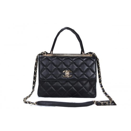 Geantă Chanel Classic Top Flap din piele de oaie CHA6023 Negru