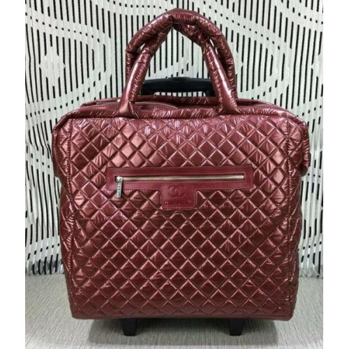 Troler Chanel CoCo Nylon A33045 Burgundy