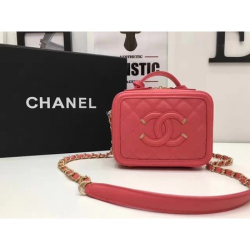 Geantă cosmetică Chanel Model original Cannage A93341 Roșu
