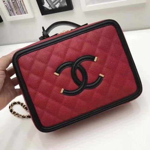 Geantă cosmetică Chanel Original Sheepskin A58695 Roșu