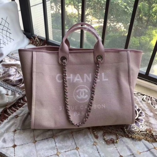 Geantă Chanel Deauville Tote Bag Original Canvas Leather A68047-15