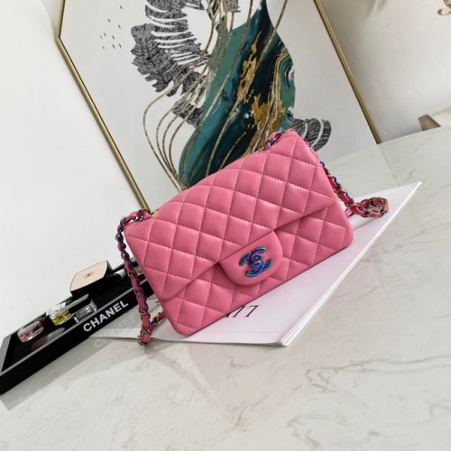 Geantă de umăr Chanel Flap din piele de miel 1116 roz
