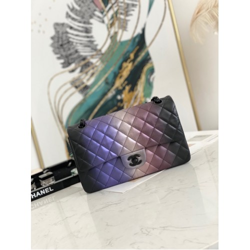 Geantă de umăr Chanel Flap Mirage din piele de miel AS1112 neagră