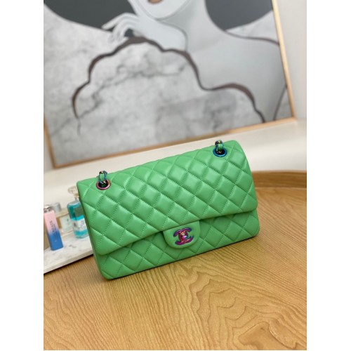 Geantă de umăr Chanel Flap Mirage din piele de miel AS1112 verde