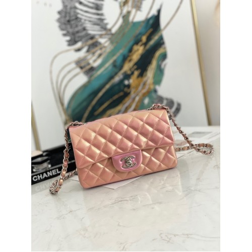 Geantă de umăr Chanel Flap Mirage din piele de miel AS1116 roz