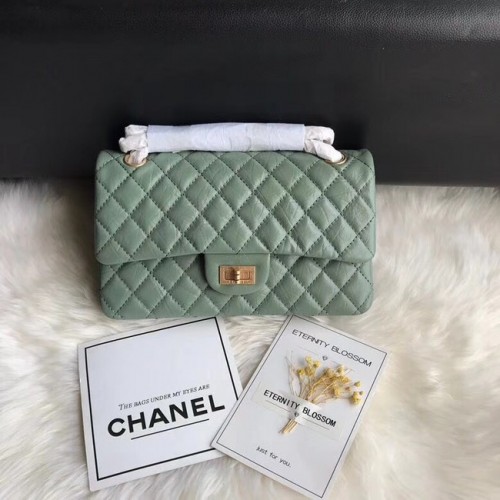 Lanț Chanel Flap Original Cowhide Leather 30225 din aur verde