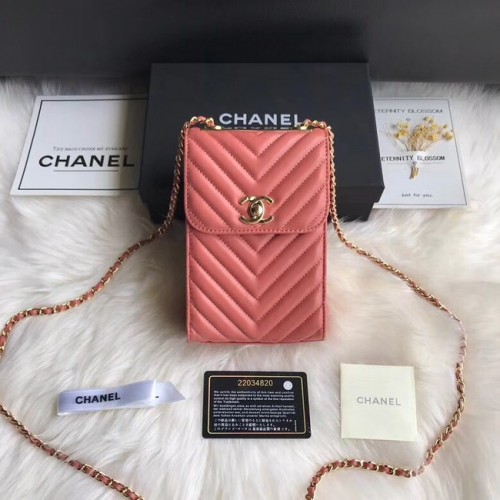 Geantă telefon mobil Chanel Flap Original 55698 roz