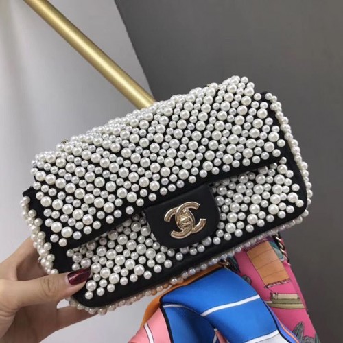 Geantă Chanel Flap Pearl A1116 Neagră