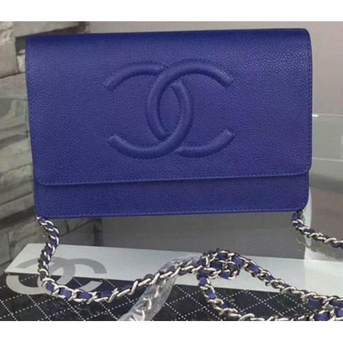 Geantă de umăr Chanel Flap Cannage Pattern A5373 Albastră