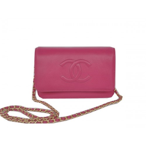 Geantă de umăr Chanel Flap din piele de vițel roz CHA33818 aurie