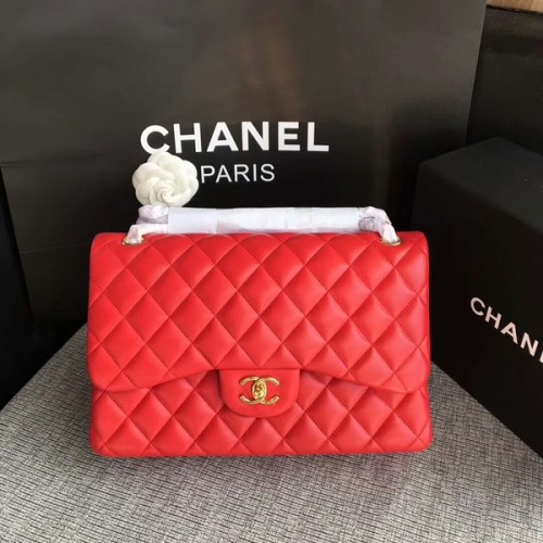 Genți de umăr Chanel Flap, piele de miel originală, roșii CF1113 Glow