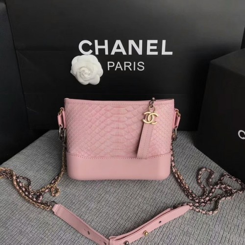 Geantă de umăr Chanel Gabrielle Mini din piele de piton originală 8122A roz