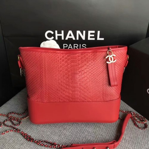 Geantă de umăr Chanel Gabrielle din piele de piton originală A93842 roșie
