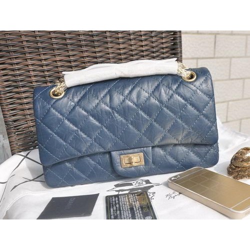 Geantă Chanel Glazed Crackled Leather Classic Flap A30225 Royal