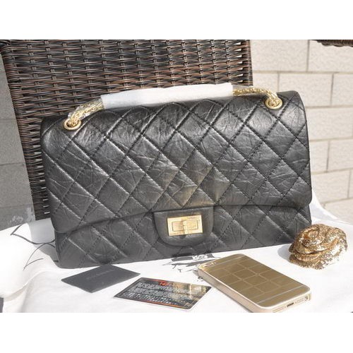 Geantă Chanel Glazed Crackled Leather Classic Flap A30227 Negru