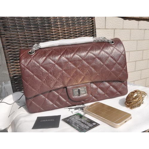 Geantă Chanel Glazed Crackled Leather Classic Flap A30227 Burgundy