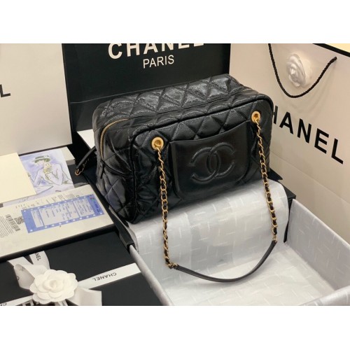 Geantă Chanel Grosse Bowling Tasche din piele originală AS2229 Neagră