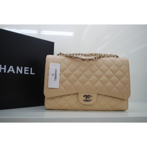 Geantă Chanel Jumbo Caviar Flap 36076 Lanț de argint caisă
