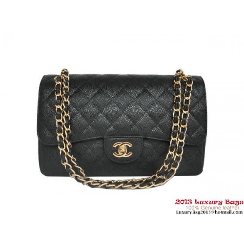 Geantă Chanel Jumbo Quilted Classic Cannage Patterns Flap A58600 Negru Auriu