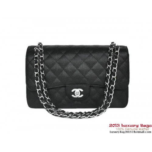 Geantă Chanel Jumbo Quilted Classic Cannage Patterns Flap A58600 Negru Argintiu
