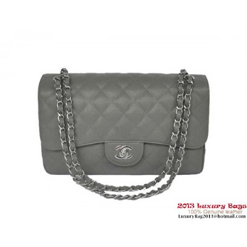 Geantă Chanel Jumbo Quilted Classic Cannage Patterns Flap A58600 Gri Argintiu