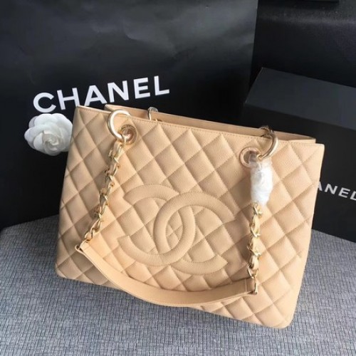 Chanel LE Boy Grand Shopping Tote Bag GST Caise Cannage Pattern A50995 Aur