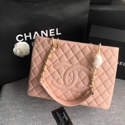 Geantă Chanel LE Boy Grand pentru cumpărături GST Pink Cannage Pattern A50995 Aur