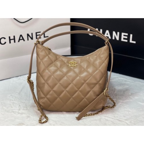 Rucsac Chanel din piele de miel AS3487 caisă