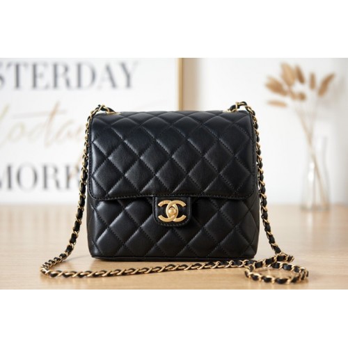 Chanel Lambskin MINI FLAP Bag AS3648 negru