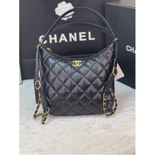 Rucsac Chanel din piele de miel AS3487 negru