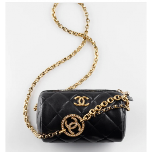 Chanel MINI BOWLING BAG AS3384 negru